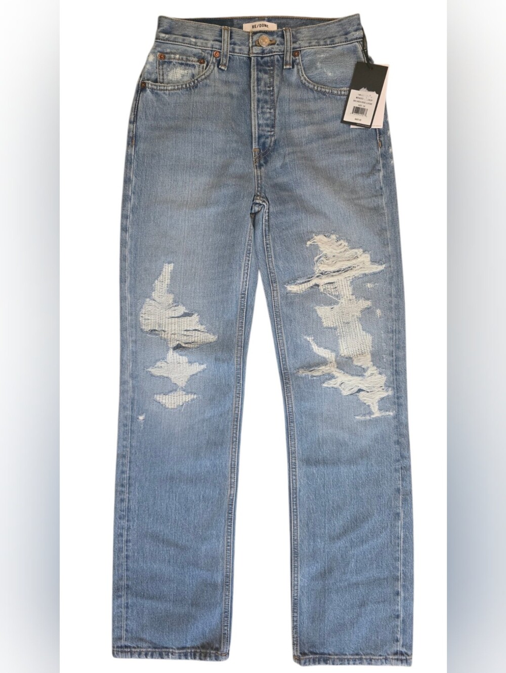 Re/Done Light Blue Distressed Men's Jeans
